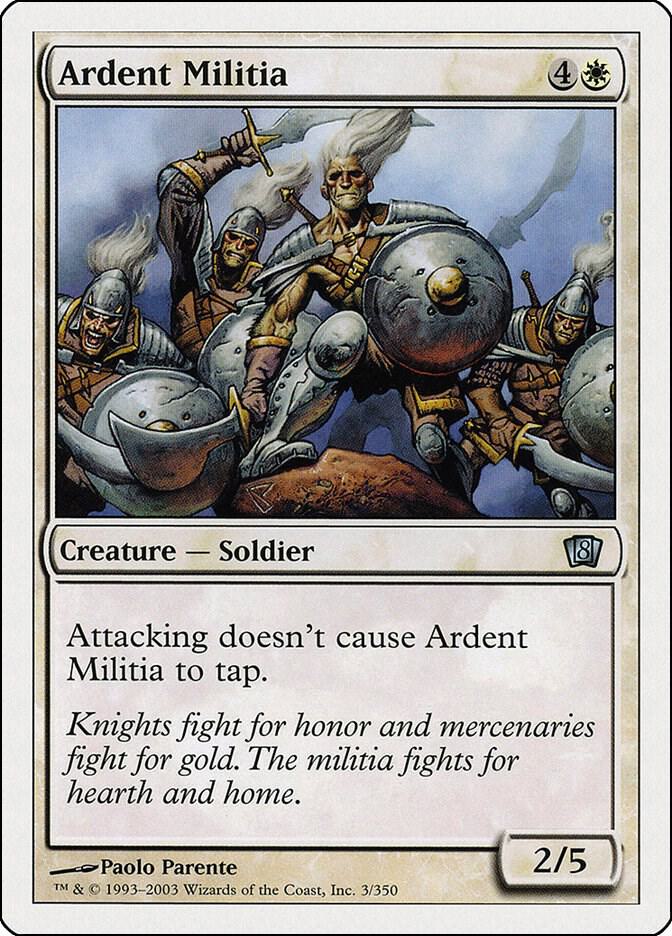 Ardent Militia 3 card from 8th Edition