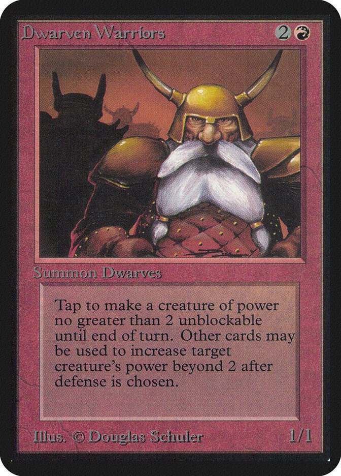 Dwarven Warriors card from Alpha Edition