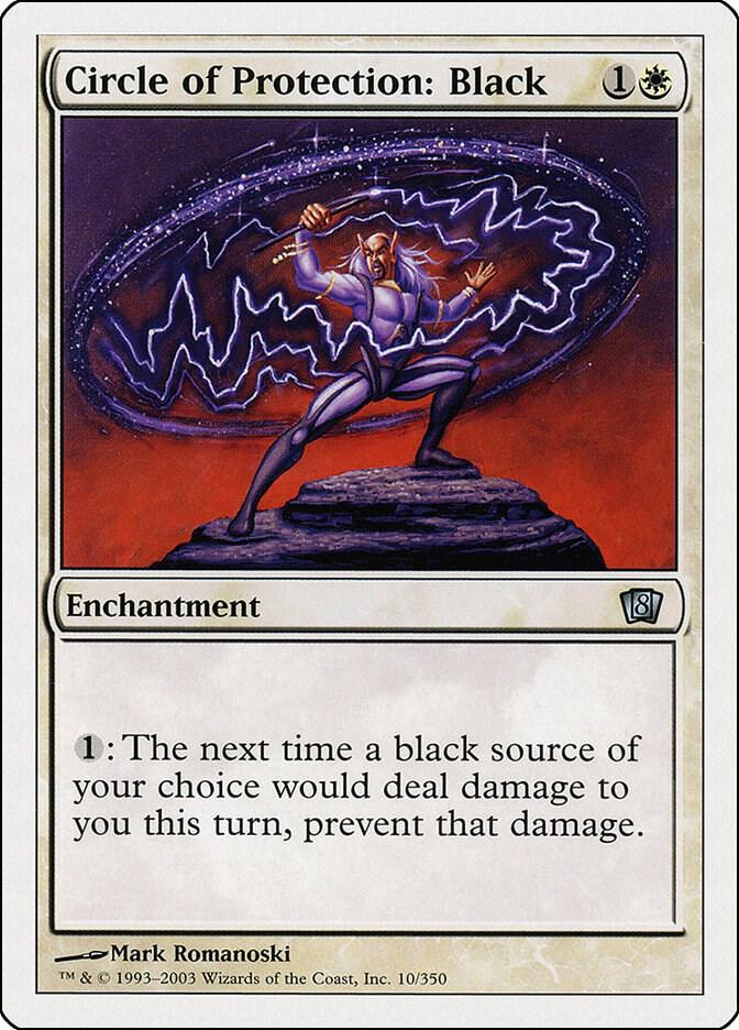 Circle of Protection: Black 10 card from 8th Edition