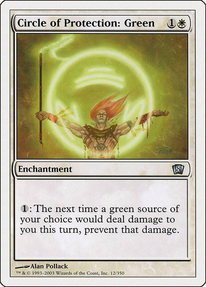 Circle of Protection: Green 12 card from 8th Edition