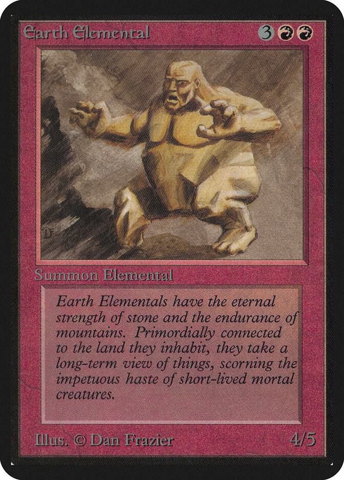 Earth Elemental card from Alpha Edition