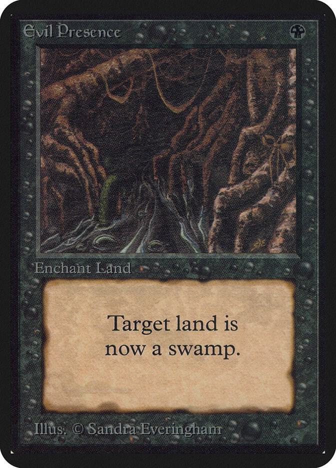 Evil Presence card from Alpha Edition