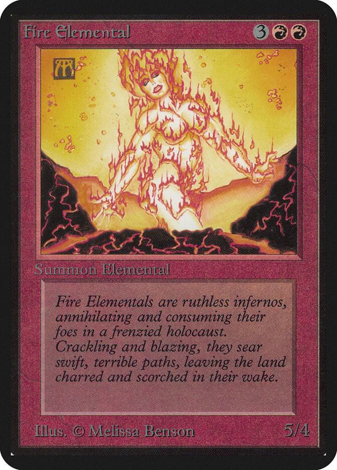 Fire Elemental card from Alpha Edition