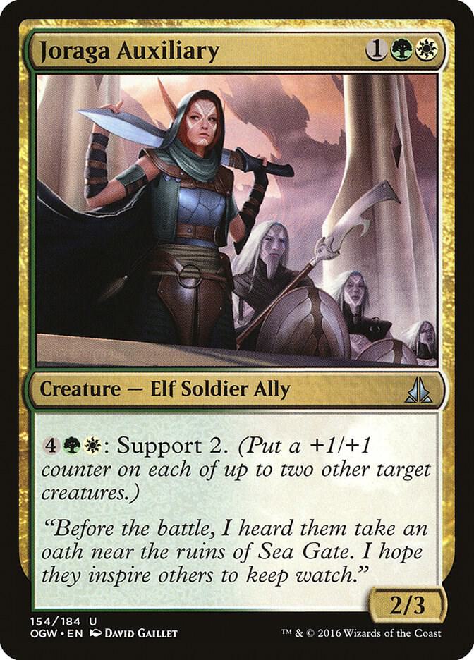 Joraga Auxiliary 154 card from Oath of the Gatewatch