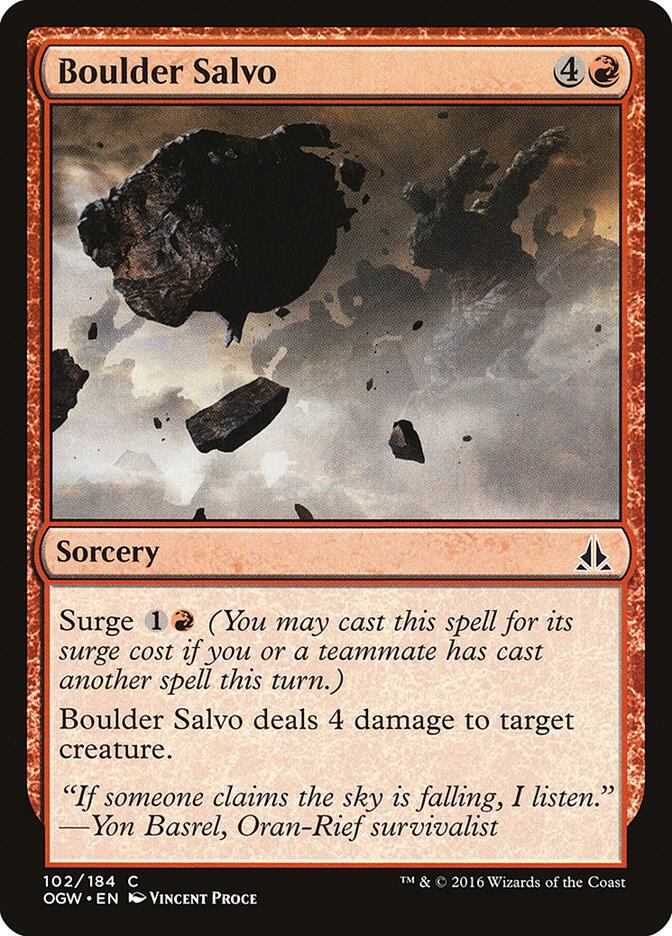 Boulder Salvo 102 card from Oath of the Gatewatch