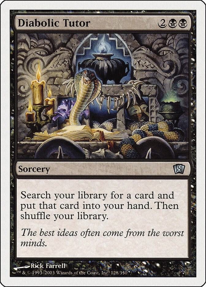 Diabolic Tutor 128 card from 8th Edition
