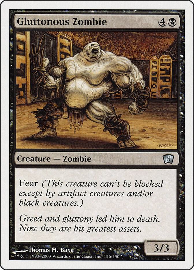 Gluttonous Zombie 136 card from 8th Edition