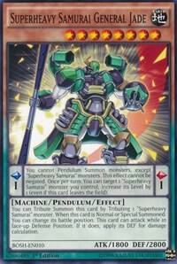 Superheavy Samurai General Jade BOSH-EN010 card from Breakers of Shadow