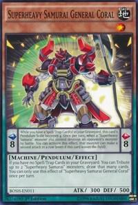 Superheavy Samurai General Coral BOSH-EN011 card from Breakers of Shadow