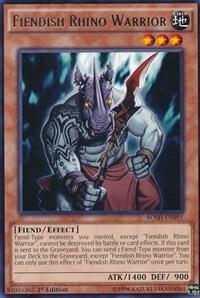 Fiendish Rhino Warrior BOSH-EN091 card from Breakers of Shadow