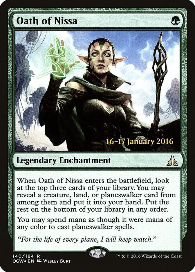 Oath of Nissa 140 card from Prerelease Cards