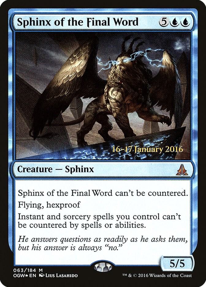 Sphinx of the Final Word 63 card from Prerelease Cards