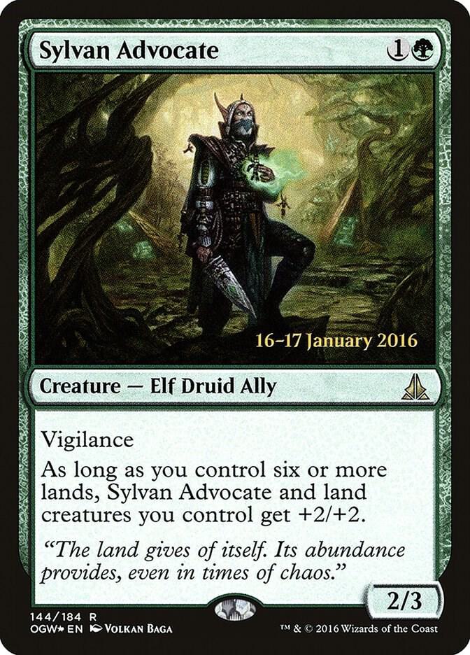Sylvan Advocate 144 card from Prerelease Cards