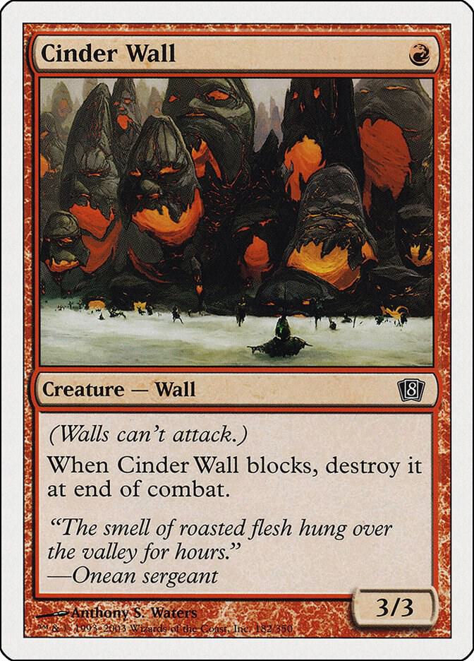 Cinder Wall 182 card from 8th Edition