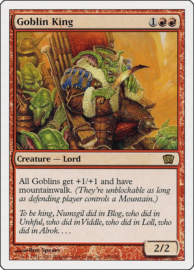 Goblin King 190 card from 8th Edition