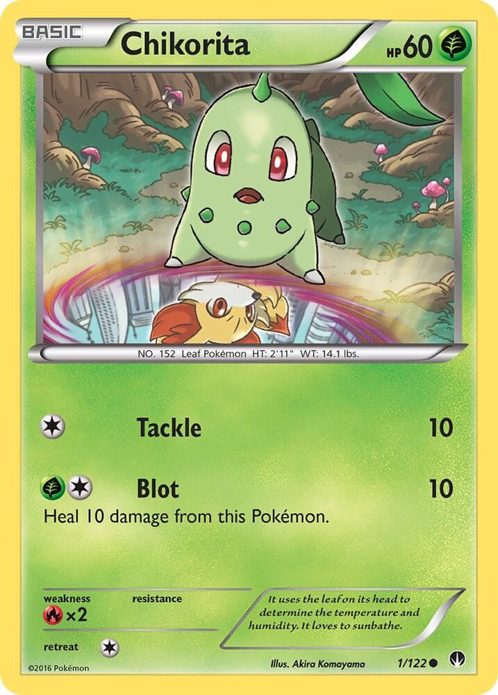 Chikorita 1/122 card from XY - BREAKpoint