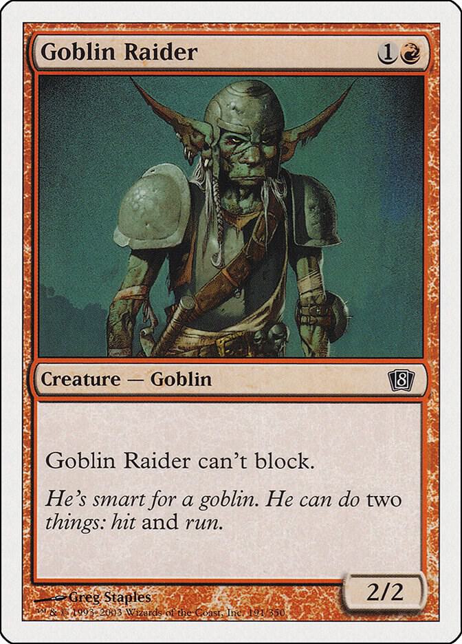 Goblin Raider 191 card from 8th Edition
