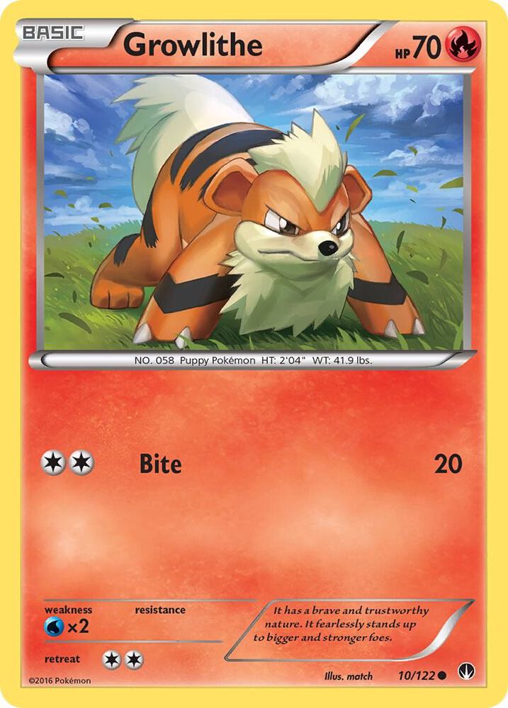 Growlithe 10/122 card from XY - BREAKpoint