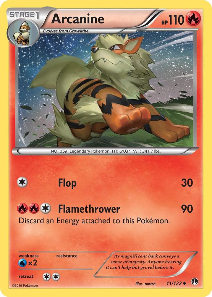 Arcanine 11/122 card from XY - BREAKpoint