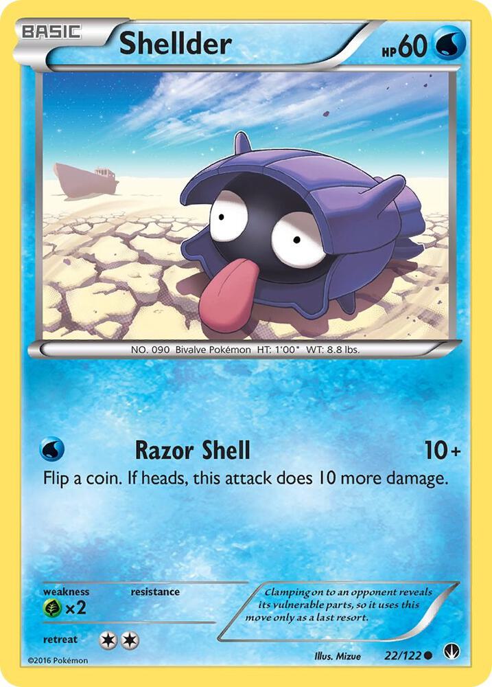 Shellder (22) 22/122 card from XY - BREAKpoint