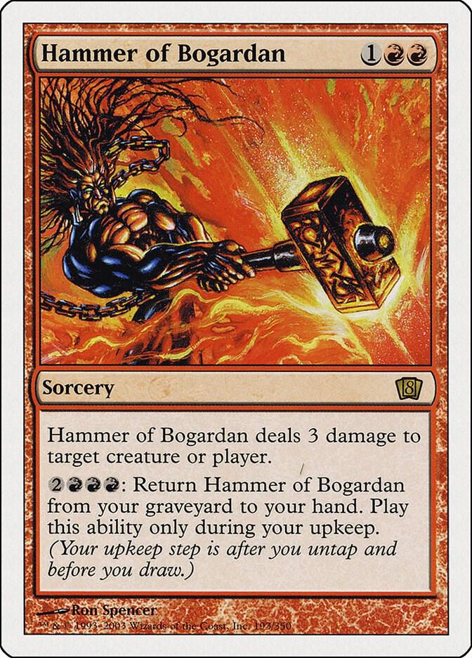 Hammer of Bogardan 193 card from 8th Edition