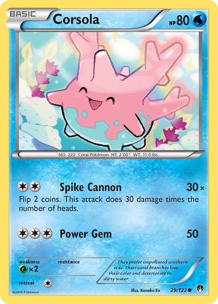 Corsola 29/122 card from XY - BREAKpoint