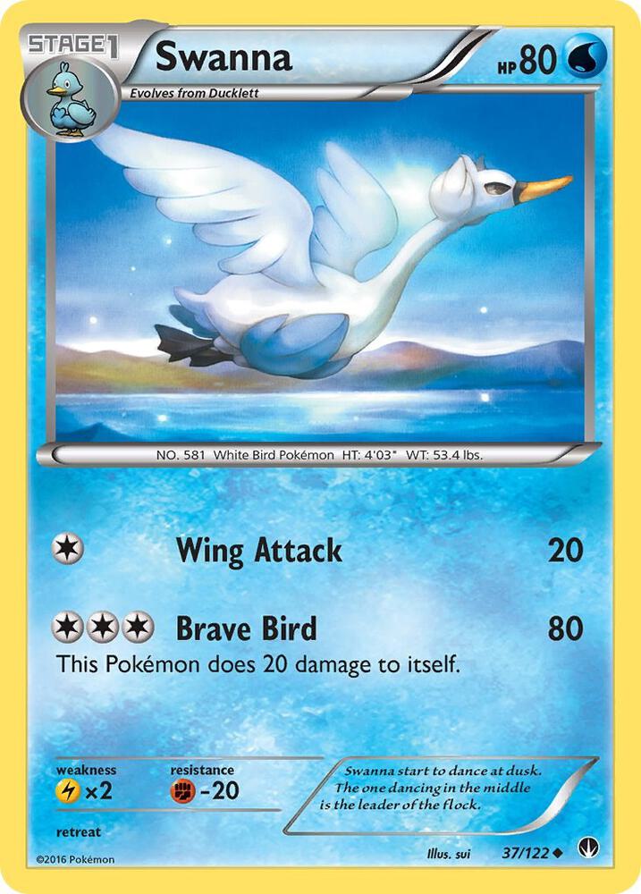 Swanna 37/122 card from XY - BREAKpoint