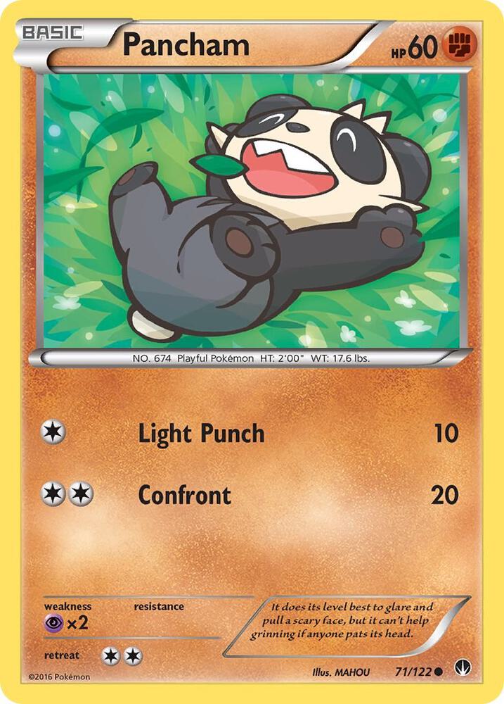 Pancham 71/122 card from XY - BREAKpoint