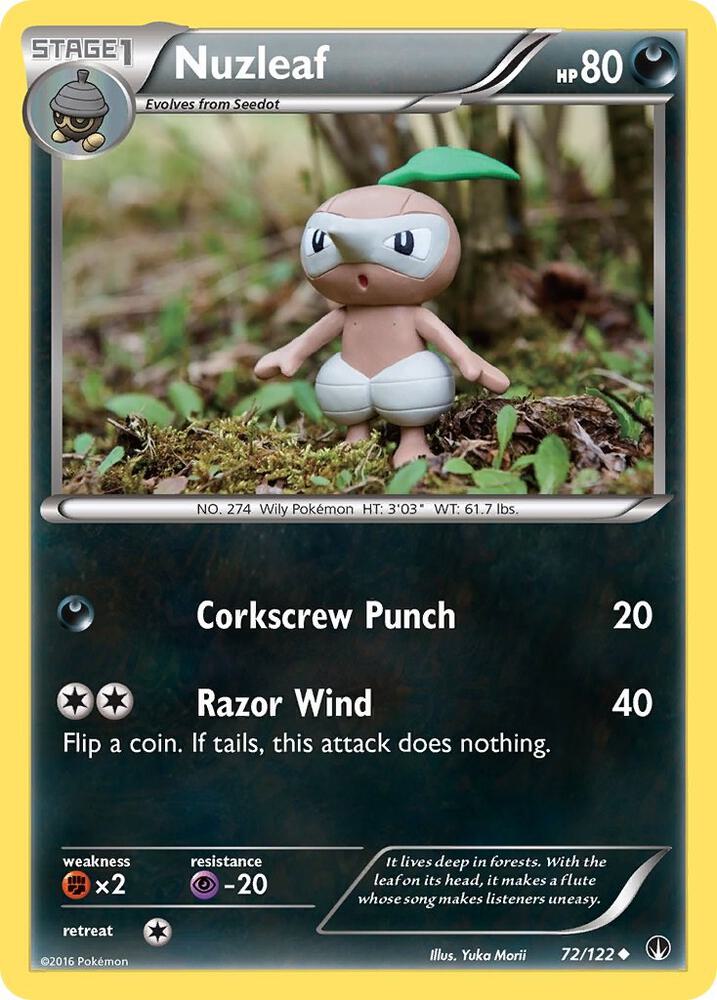 Nuzleaf 72/122 card from XY - BREAKpoint