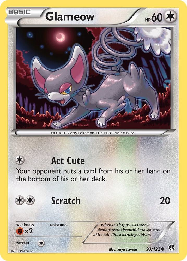 Glameow 93/122 card from XY - BREAKpoint