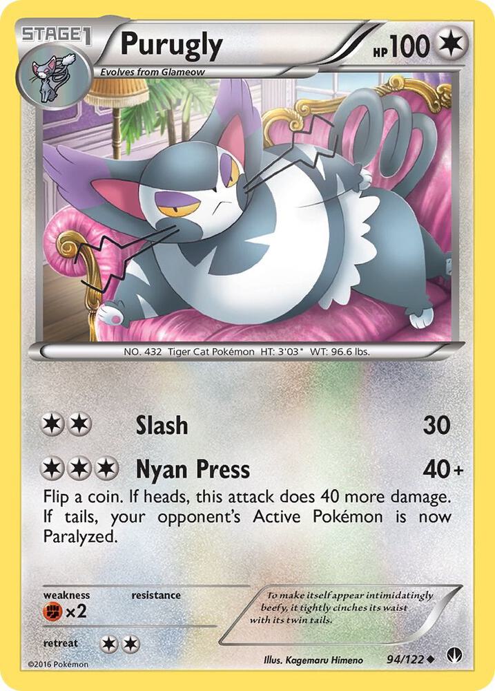 Purugly 94/122 card from XY - BREAKpoint