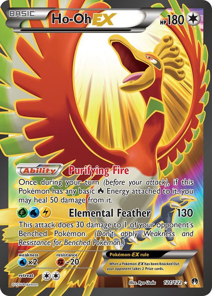 Ho-Oh EX (Full Art) 121/122 card from XY - BREAKpoint