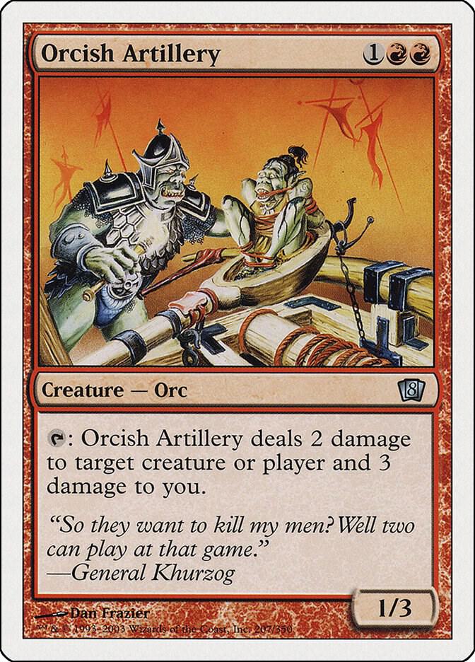 Orcish Artillery 207 card from 8th Edition
