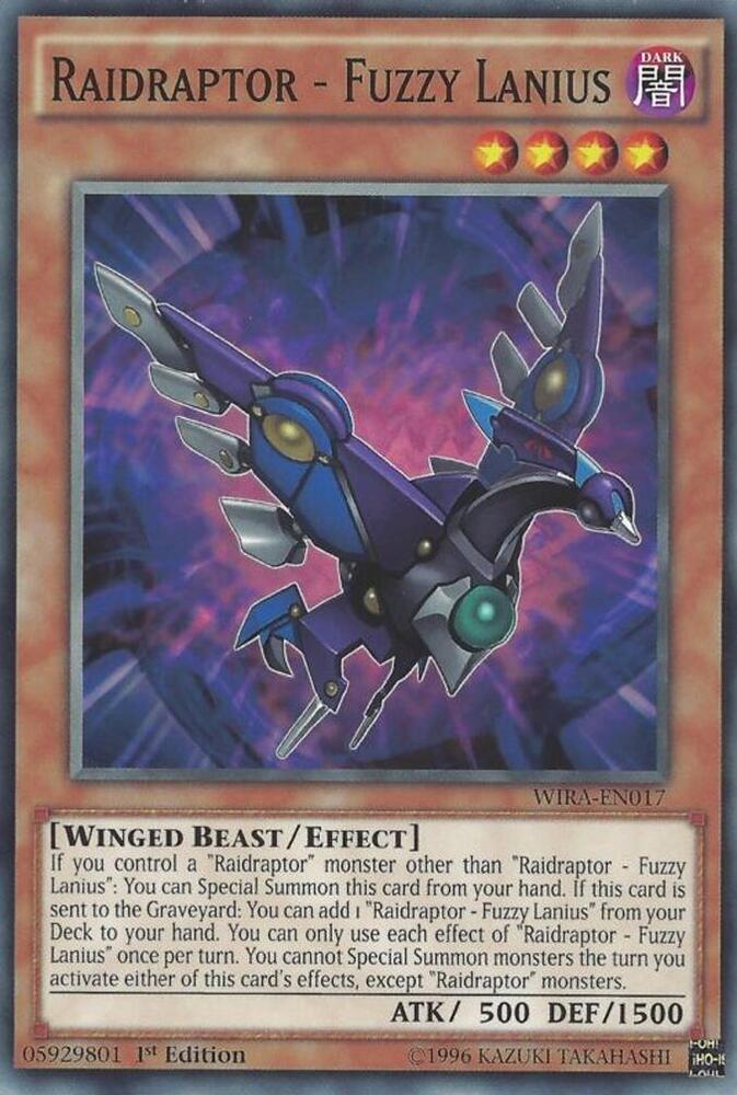 Raidraptor - Fuzzy Lanius WIRA-EN017 card from Wing Raiders