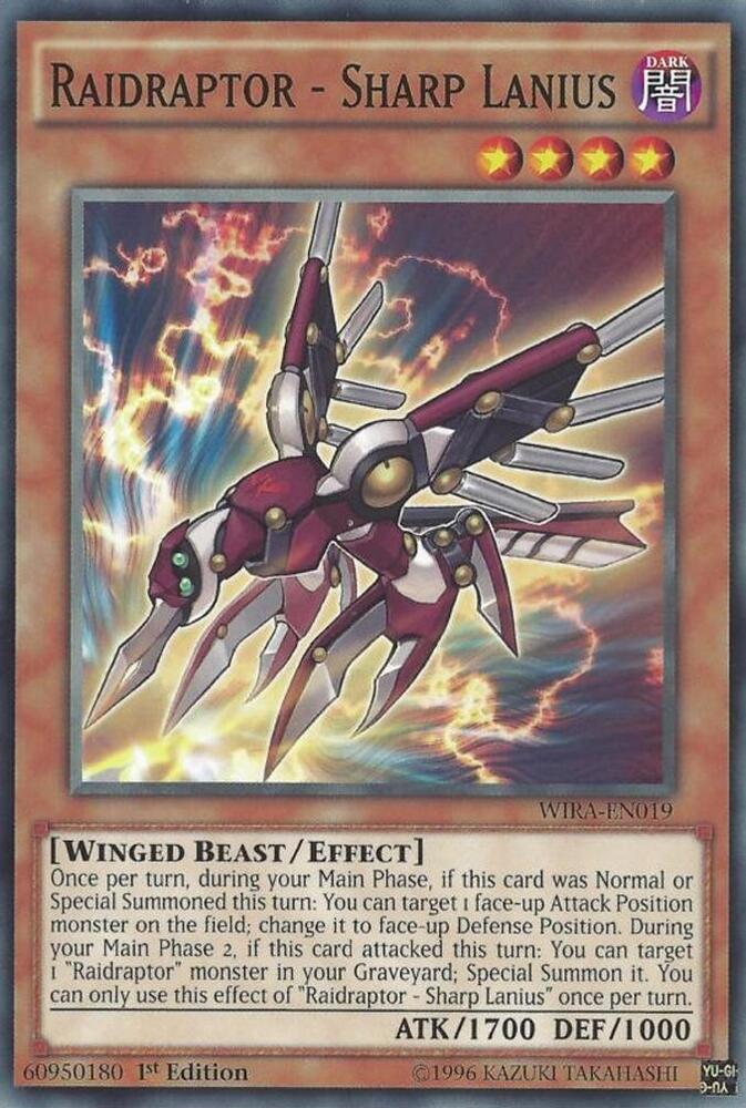 Raidraptor - Sharp Lanius WIRA-EN019 card from Wing Raiders