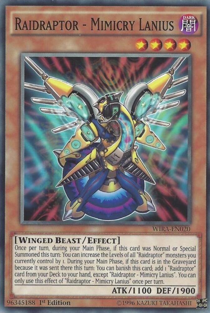 Raidraptor - Mimicry Lanius WIRA-EN020 card from Wing Raiders