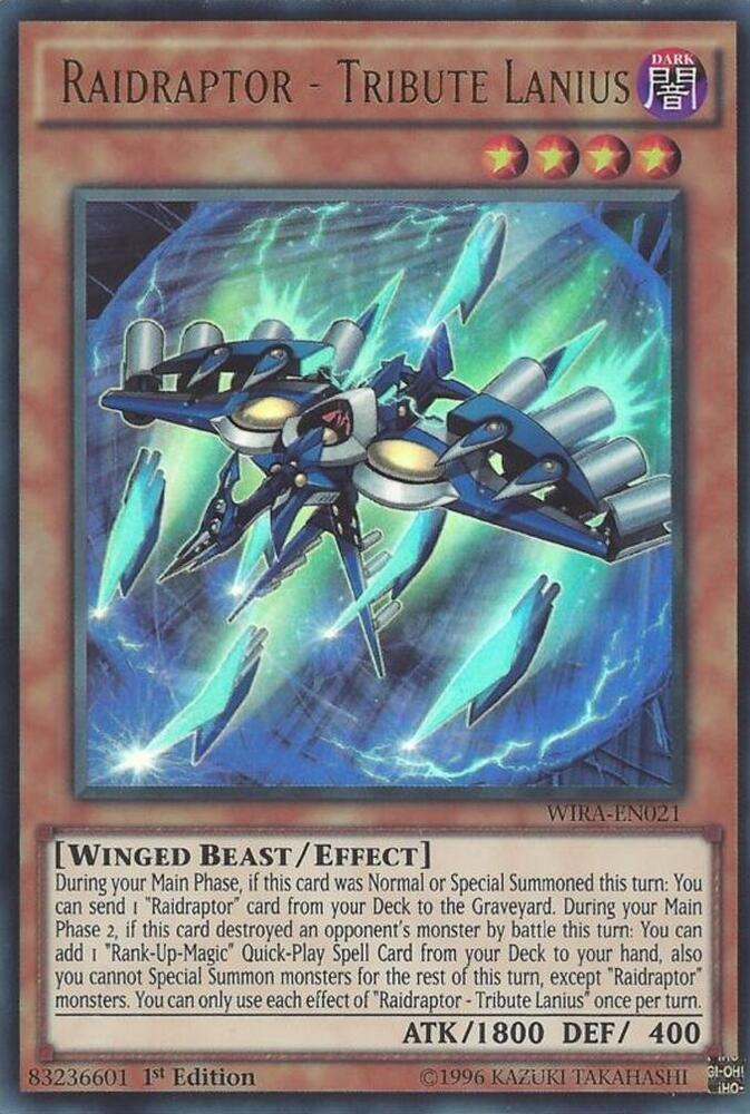 Raidraptor - Tribute Lanius WIRA-EN021 card from Wing Raiders