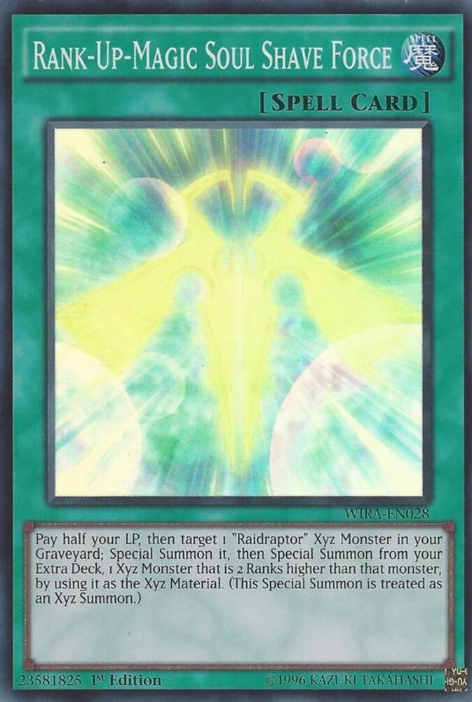 Rank-Up-Magic Soul Shave Force WIRA-EN028 card from Wing Raiders