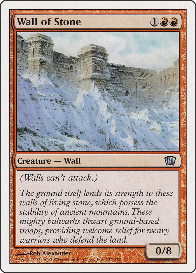 Wall of Stone 232 card from 8th Edition