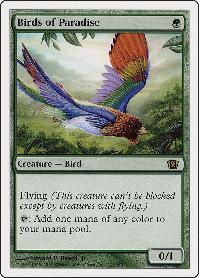 Birds of Paradise 233 card from 8th Edition