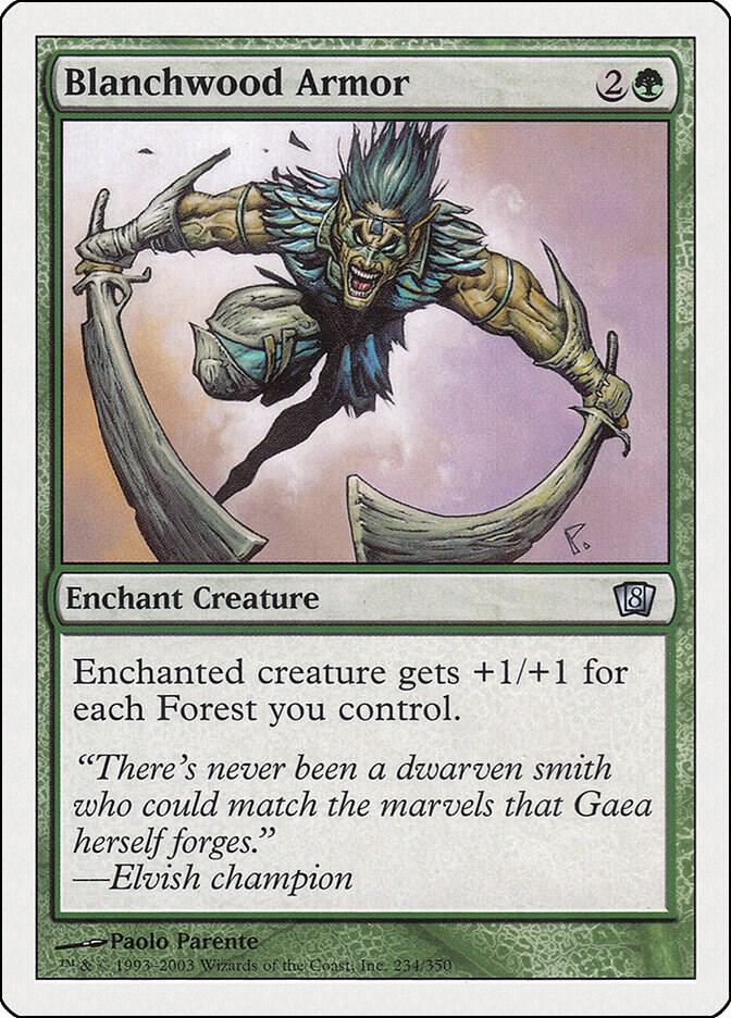 Blanchwood Armor 234 card from 8th Edition