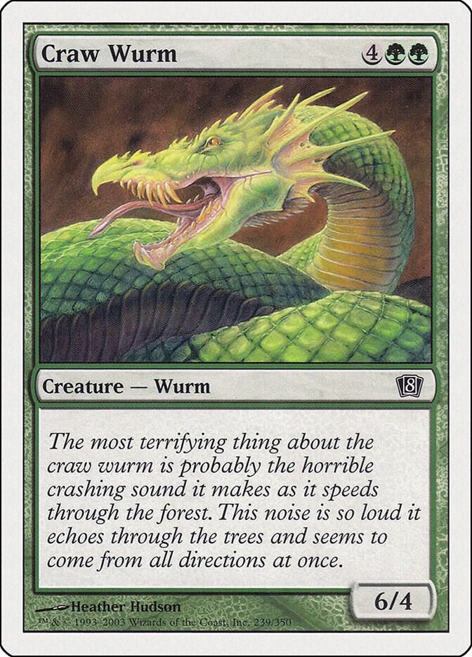 Craw Wurm 239 card from 8th Edition