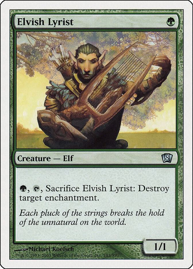 Elvish Lyrist 242 card from 8th Edition