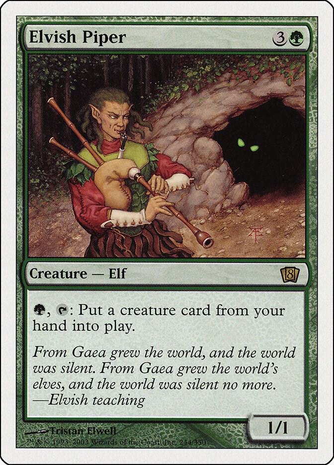 Elvish Piper 244 card from 8th Edition