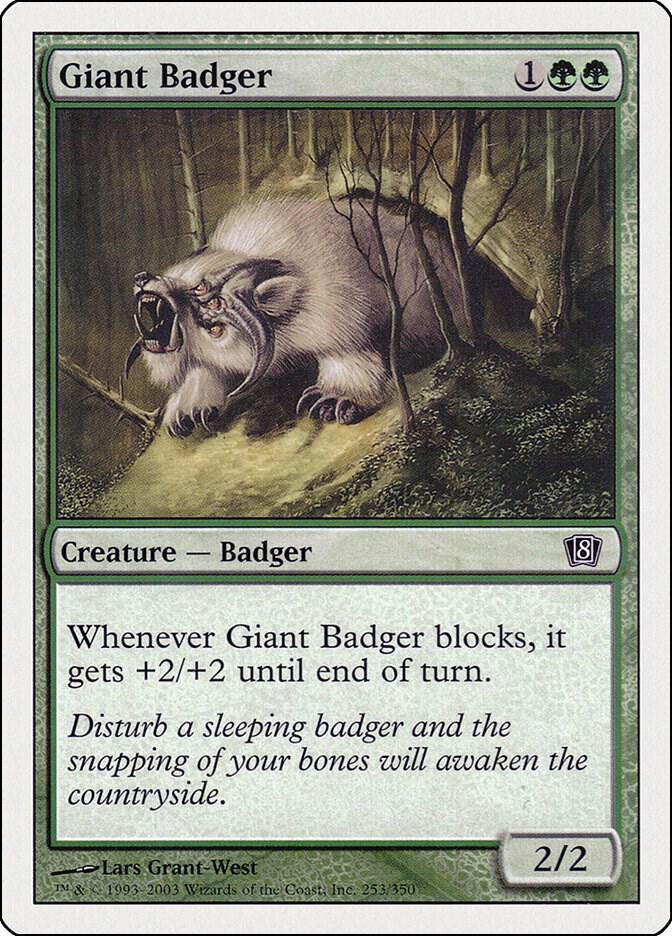 Giant Badger 253 card from 8th Edition