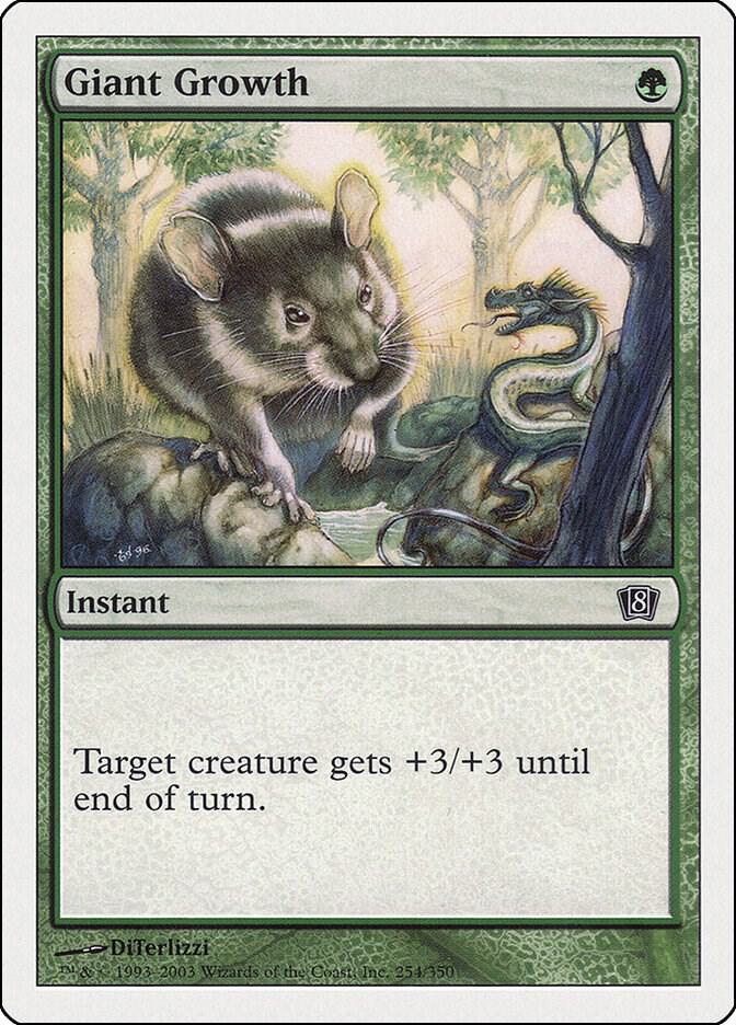 Giant Growth 254 card from 8th Edition