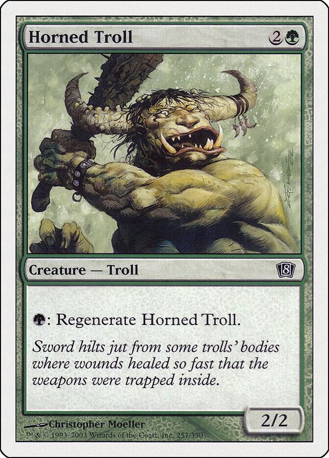 Horned Troll 257 card from 8th Edition