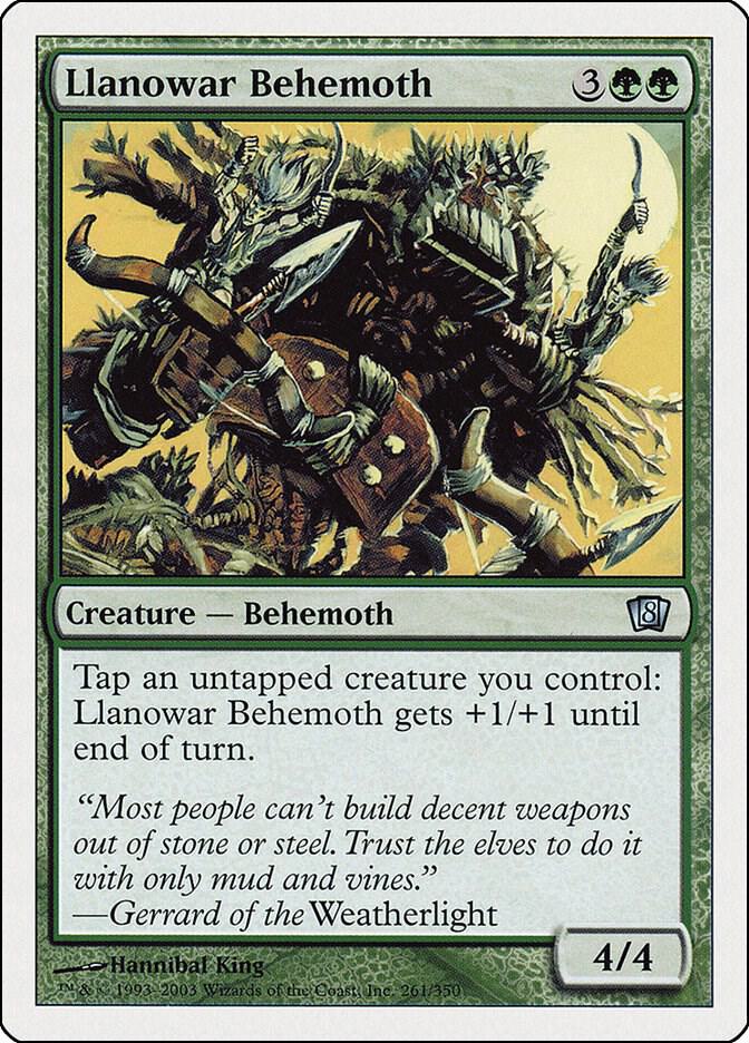 Llanowar Behemoth 261 card from 8th Edition