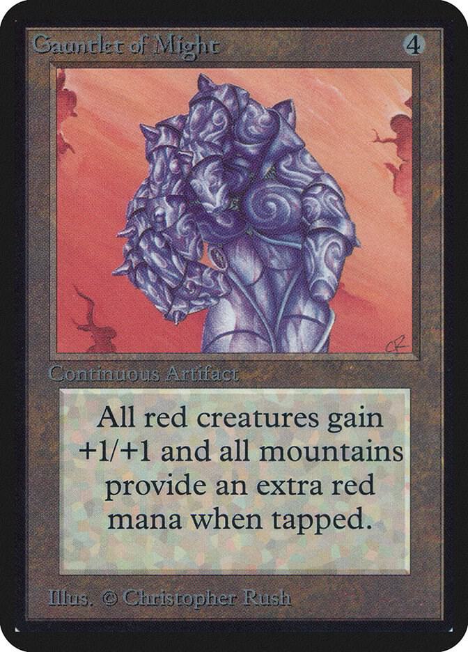 Gauntlet of Might card from Alpha Edition
