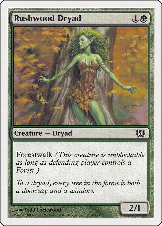 Rushwood Dryad 278 card from 8th Edition